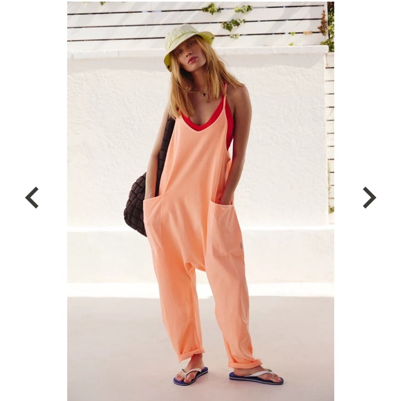 FP Movement by Free People Pants - FP Free People Movement Hot Shot Onesie Pastel Peach Orange NWT